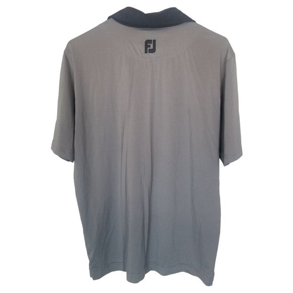 FootJoy Mens M Black Gray Striped Short Sleeves At - Picture 8 of 8